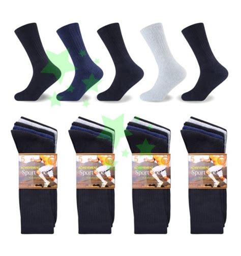 10 Pairs Mens Achievement Cotton Rich Sports Socks Uk 6 11 Size Linenstar