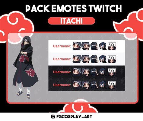Itachi Twitch Emote Emotes Twitch Naruto Streamer Etsy Polska