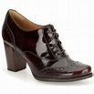 Clarks Ladies Ciera Pier Burgundy Heeled Brogue Leather Shoe