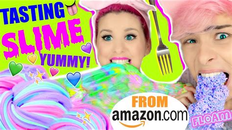 Tasting And Testing Amazon Slime Fluffy Unicorn Slime Rainbow Slime