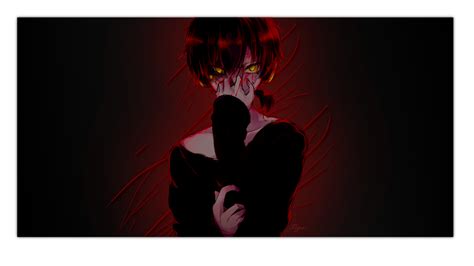 Wallpaper Red Anime Black 1920x1080 Himeori 1839525 Hd