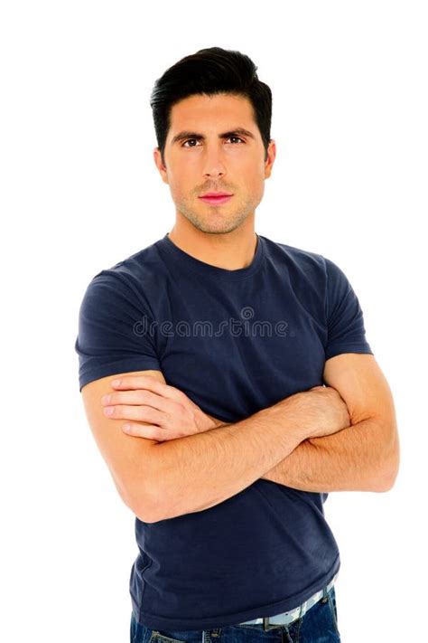Handsome Man In Casual Cloth With Arms Folded Stock Photo Image Of
