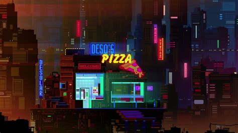 Night City Pixel Art Wallpaper