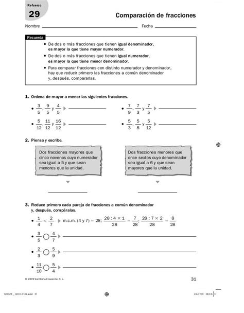 Puedes ordenar los juegos según 4. 6º Santillana Cuadernillo | Comparacion de fracciones, Ejercicios matematicas primaria ...