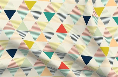 Modern Geometric Fabric Modern Triangles Baby Nursery Neutral