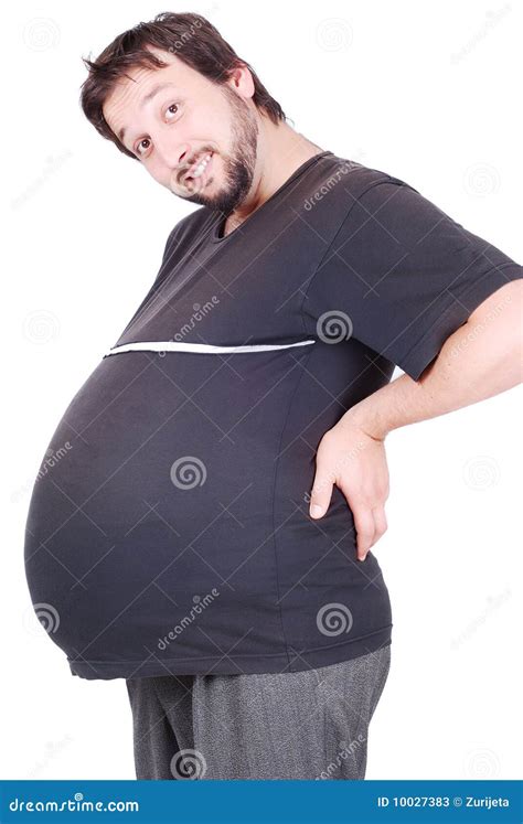 Hombre Embarazado En Camisa Negra Imagen De Archivo Imagen De Amor
