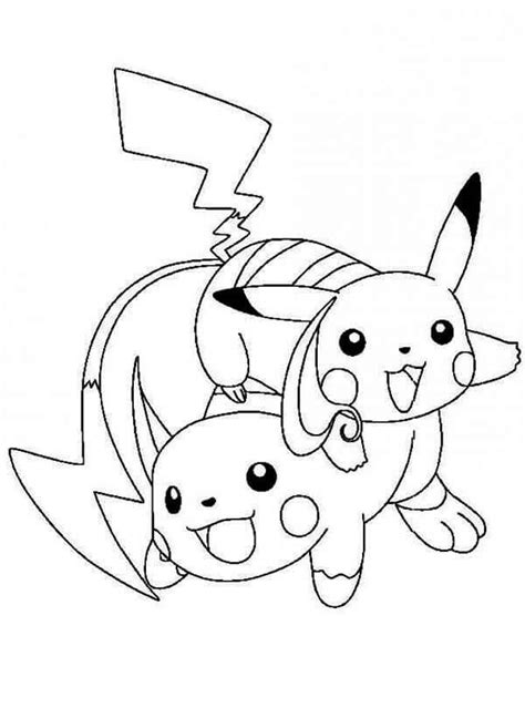 Coloriage Pok Mon Pikachu Et Raichu Cartoon Coloring Pages Pokemon