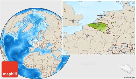 Belgium map page, view belgium political, physical, country maps, satellite images photos and where is belgium location in world map. Physical Location Map of Belgium, shaded relief outside