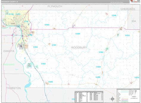 Woodbury County Ia Wall Map Premium Style By Marketma
