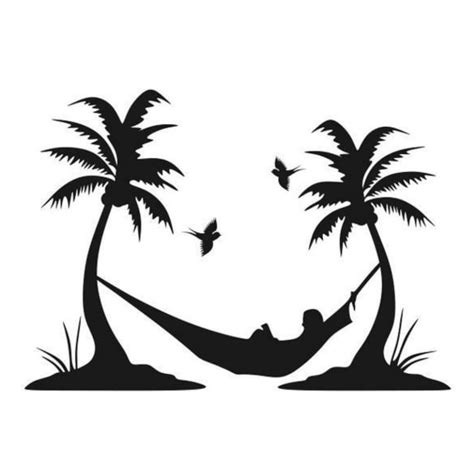 Beach Palm Trees Ocean Relaxing Hammock Instant Download Svg Etsy