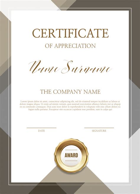 Certificate Of Appreciation Template Premium Vector In Quality Editable