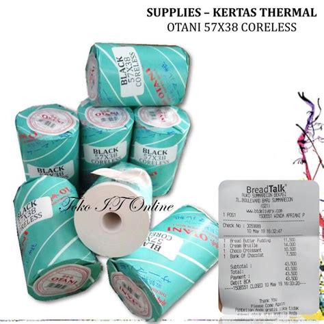 Roll Kertas Thermal Otani X X X Cetak Struk Kasir Cafe