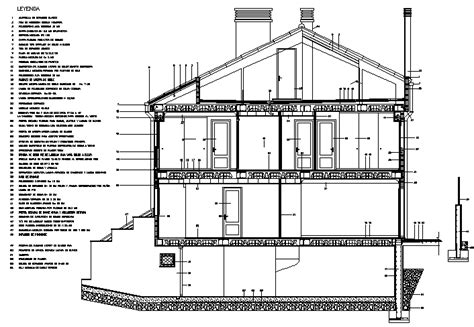 Autocad House Building Cross Section Drawing Dwg File Cadbull