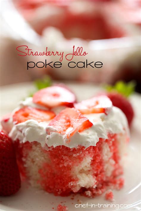 Start this recipe by making the bottom yellow cake layer. Strawberry Jello Poke Cake - Chef in Training
