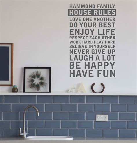 Personalised House Rules Wall Sticker By Leonora Hammond