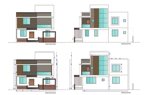 Main Elevation Of Bungalow With Structural Layout Pla Vrogue Co