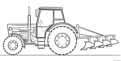 Plow Tractor Drawing Line Art Illustrations