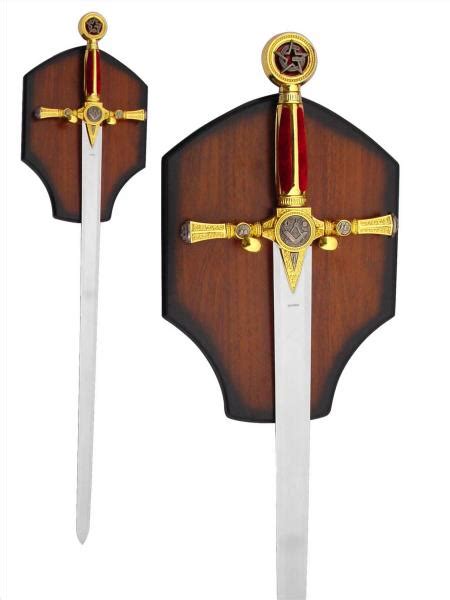 New 45 Medieval Masonic Knights Templar Sword With Display Plaque Ebay