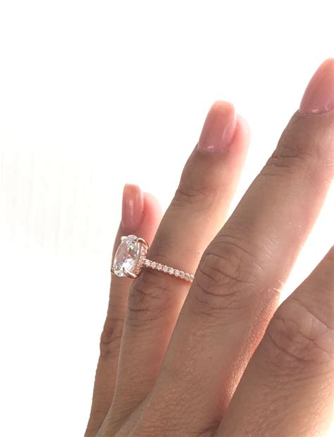 Rose Gold Oval Engagement Ring High Quality Engagement Ring Etsy