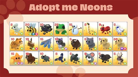 Adopt Me Neons Neon Pets Roblox On Carousell