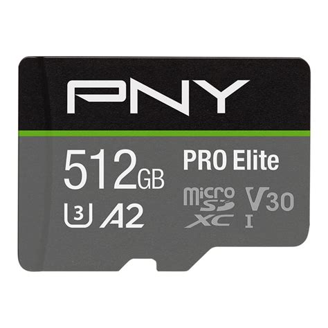 Pny 512gb Pro Elite Class 10 U3 V30 Microsdxc Flash Memory Card 100mb