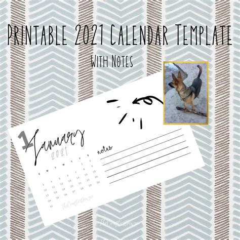 Personalized 2021 Calendar Instant Digital Download 14x85 Etsy