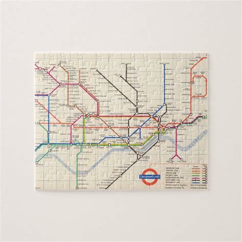 Londons Underground Map Jigsaw Puzzle Zazzle London Underground