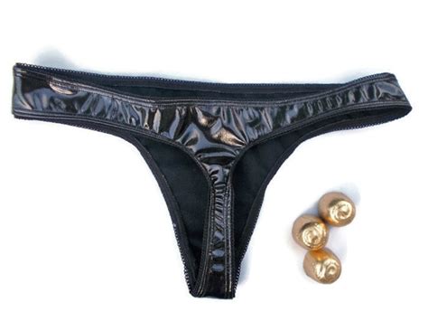 Shiny Vinyl Womens Black Thongs Panties Exotic Dancewear Etsy