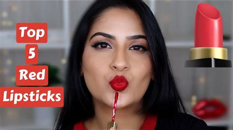Top 5 Red Lipsticks Best Red Lipsticks Drugstore And Highend Youtube