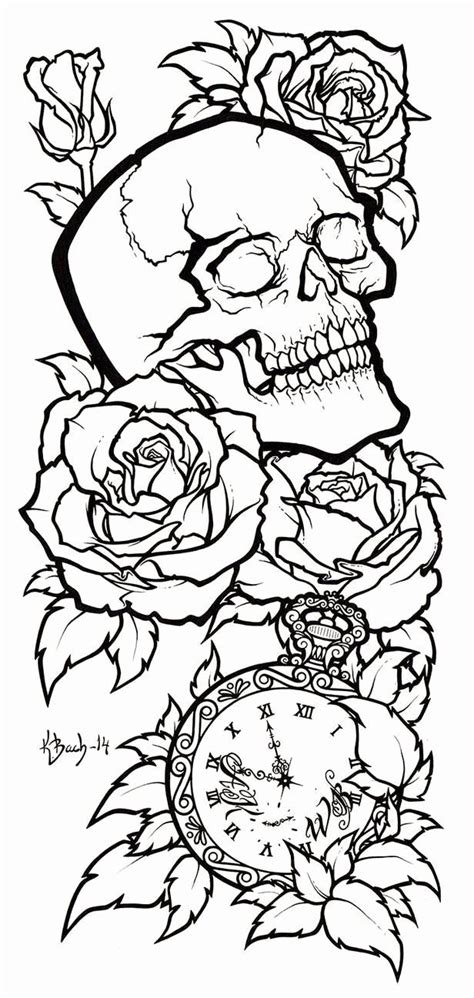 Skull And Rose Tattoo Designs Luxury Skull Tattoo Design Lineart By