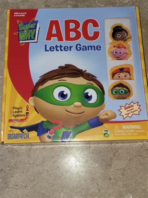 Super Why Abc Letter Game Board Pbs Kids Finger Puppets The Power To