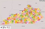 Kentucky State Map With Cities - The Ozarks Map