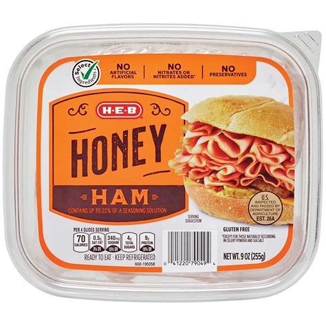H E B Select Ingredients Honey Ham Shaved Shop Meat At H E B
