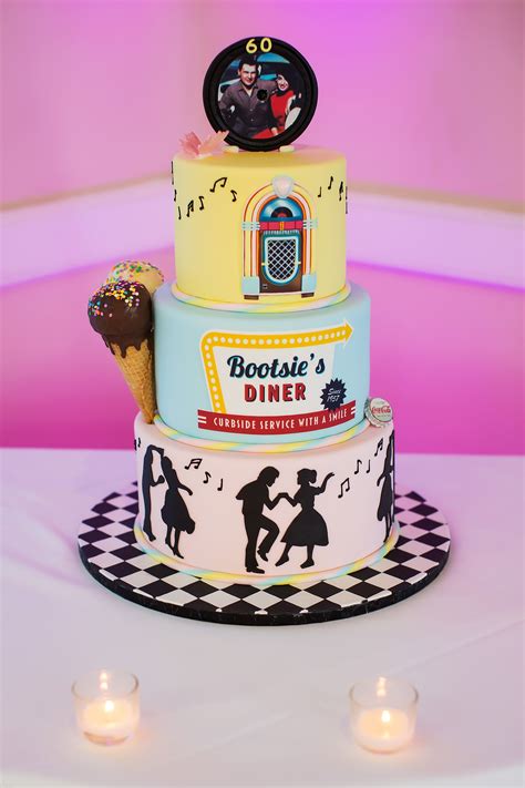 Anniversary party themes run the gamut from traditional and classic to colorful and creative. '50s Party Theme | Anniversary cake, 50s theme parties ...