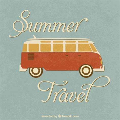 Free Vector Retro Summer Travel