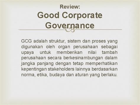 Pengukuran Gcg Review Good Corporate Governance Gcg Adalah