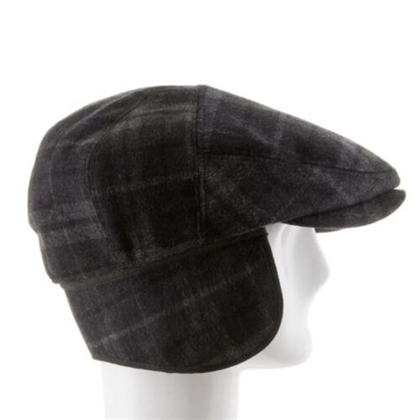 Tusco Wool Grey Plaid Ivy Cap Newsboy Hat Ear Flap Ebay