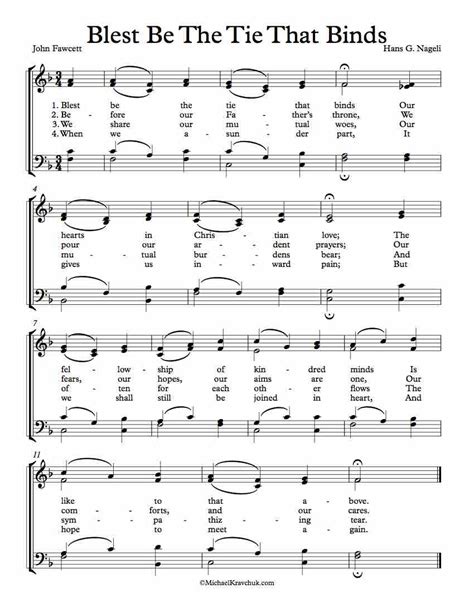 Free Choir Sheet Music Blest Be The Tie That Binds Michael Kravchuk