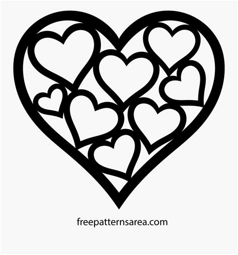 Transparent Heart Clipart Black And White Free Valentine Svg Files