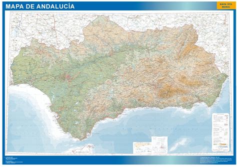 Mapa Andalucia Relieve Grande Mapas Grandes De Pared De España Y El Mundo