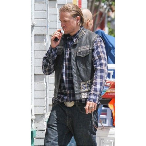 Sons Of Anarchy Charlie Hunnam Stylish Leather Vest Charlie Hunnam Is