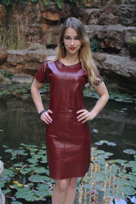 Buy Leather Dress Online At Leathernxg Red Leather Dress Leather Wear Leather Dresses Maroon