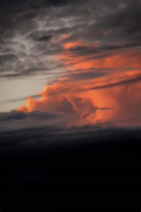 Download Wallpaper 800x1200 Clouds Sky Dark Sunset Night Iphone 4s