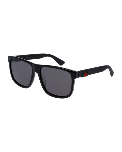gucci square acetate sunglasses black neiman marcus