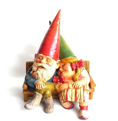 20 Inch Large Gnome Couple On A Couch Gnome Figurine Rien Poortvliet