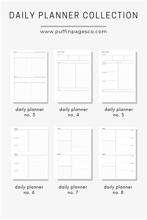 Printable Daily Planner Inserts For Daily Productivity Planner