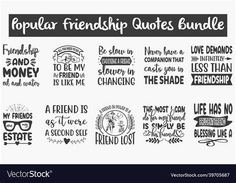 Friendship Quotes Svg Cut Files Designs Bundle Vector Image