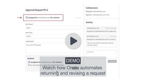 Onalu Approvals Automation Revision Looping Demo Youtube