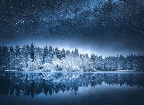2880890 Nature Landscape Starry Night Milky Way Lake Reflection