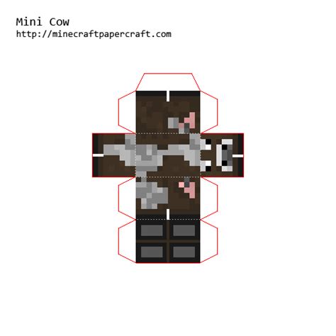 Papercraft Mini Cow Minecraft Templates Minecraft Images Minecraft